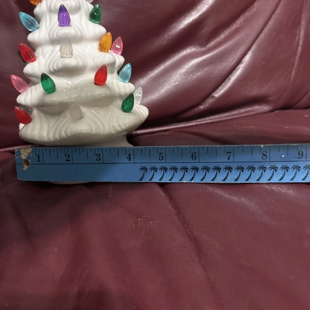 White Ceramic Desk Top Christmas Tree 10.5
